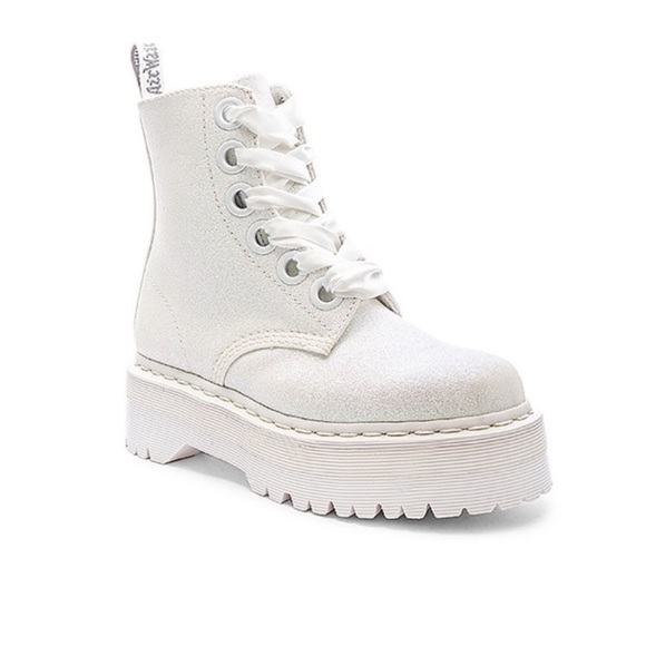 molly glitter doc martens white